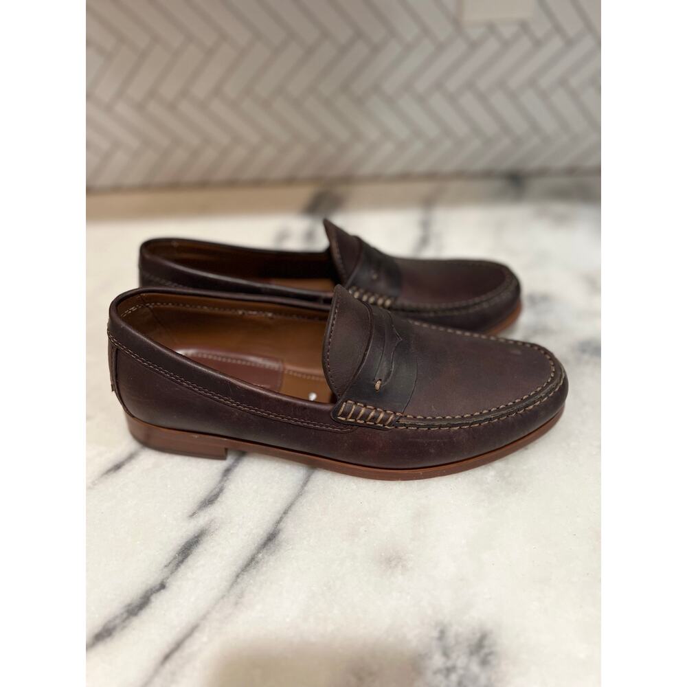 Johnston Murphy Collection Brown Leather Penny Loafers Men 9.5M EU